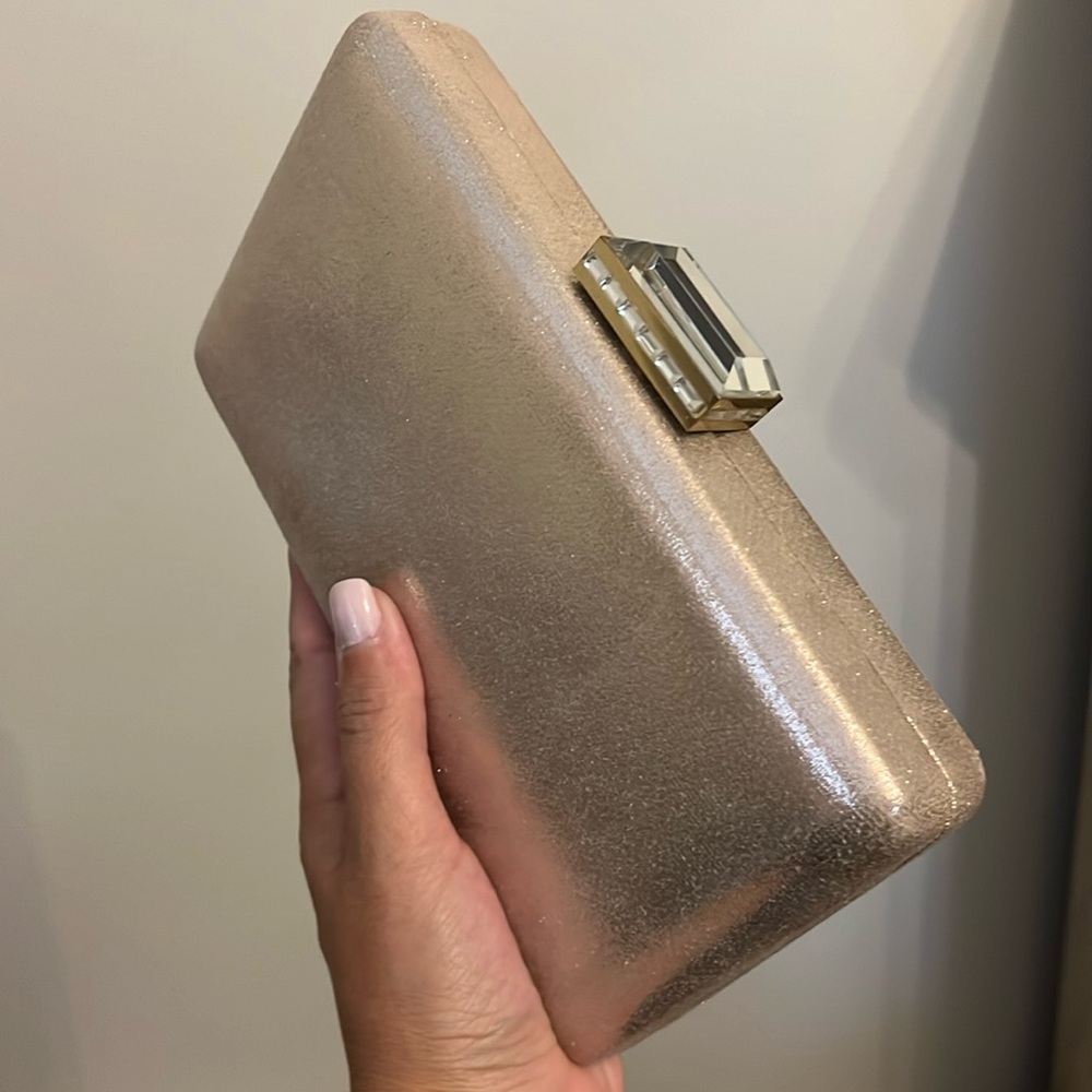 Gold shimmer clutch